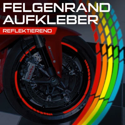 MOTOKING Reflektierende GP Felgenrandaufkleber Felgenaufkleber Auto Motorrad Wohnmobil