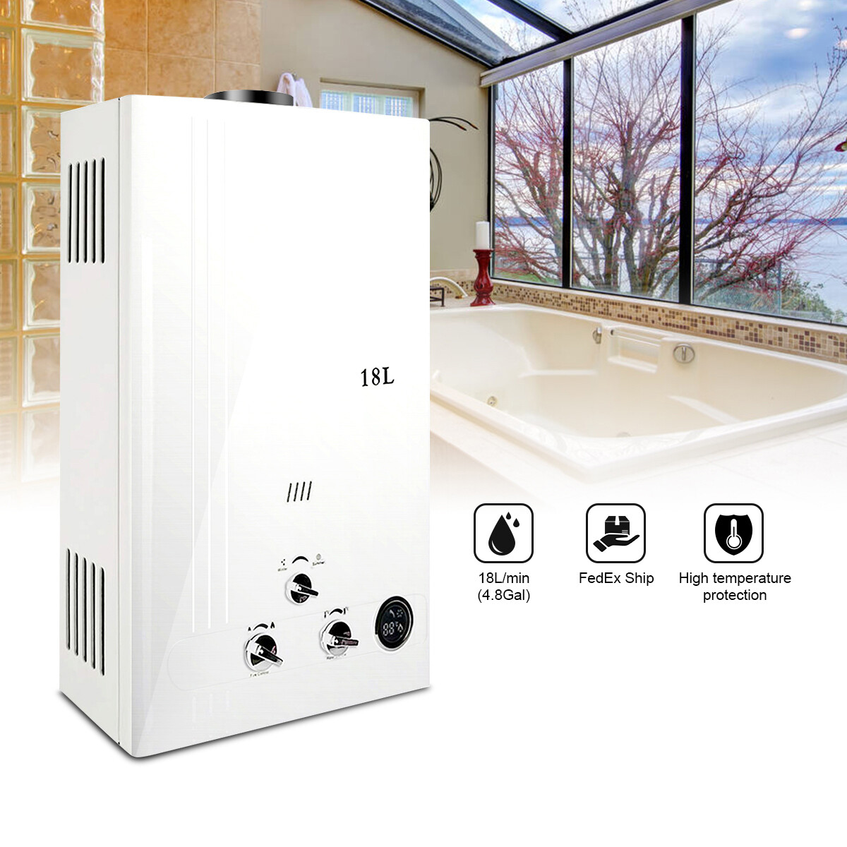18L 5GPM Tankless LPG Liquid Propane Gas Hot Water Heater On-Demand Water  Boiler 709445508569 | eBay