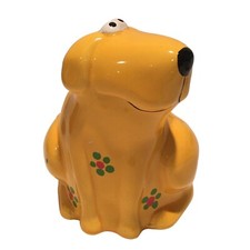 MCM Hippie Perro Banco De Colección Cerámica Groovy Flower Power Amarillo MOD Cachorro Moneda Cerdito