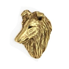 Sheltie - Vergoldete Brosche, eleganter Hundeschmuck, einzigartige Brosche der M