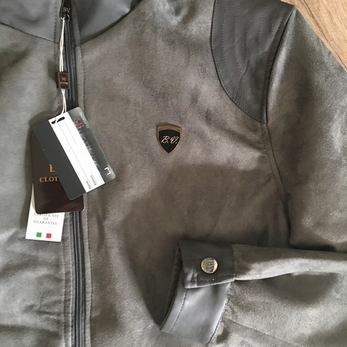 BV Kleidung italienische braune Wildleder Leder Reißverschlussjacke Herren (M) neu mit Etikett - Bild 12 von 12