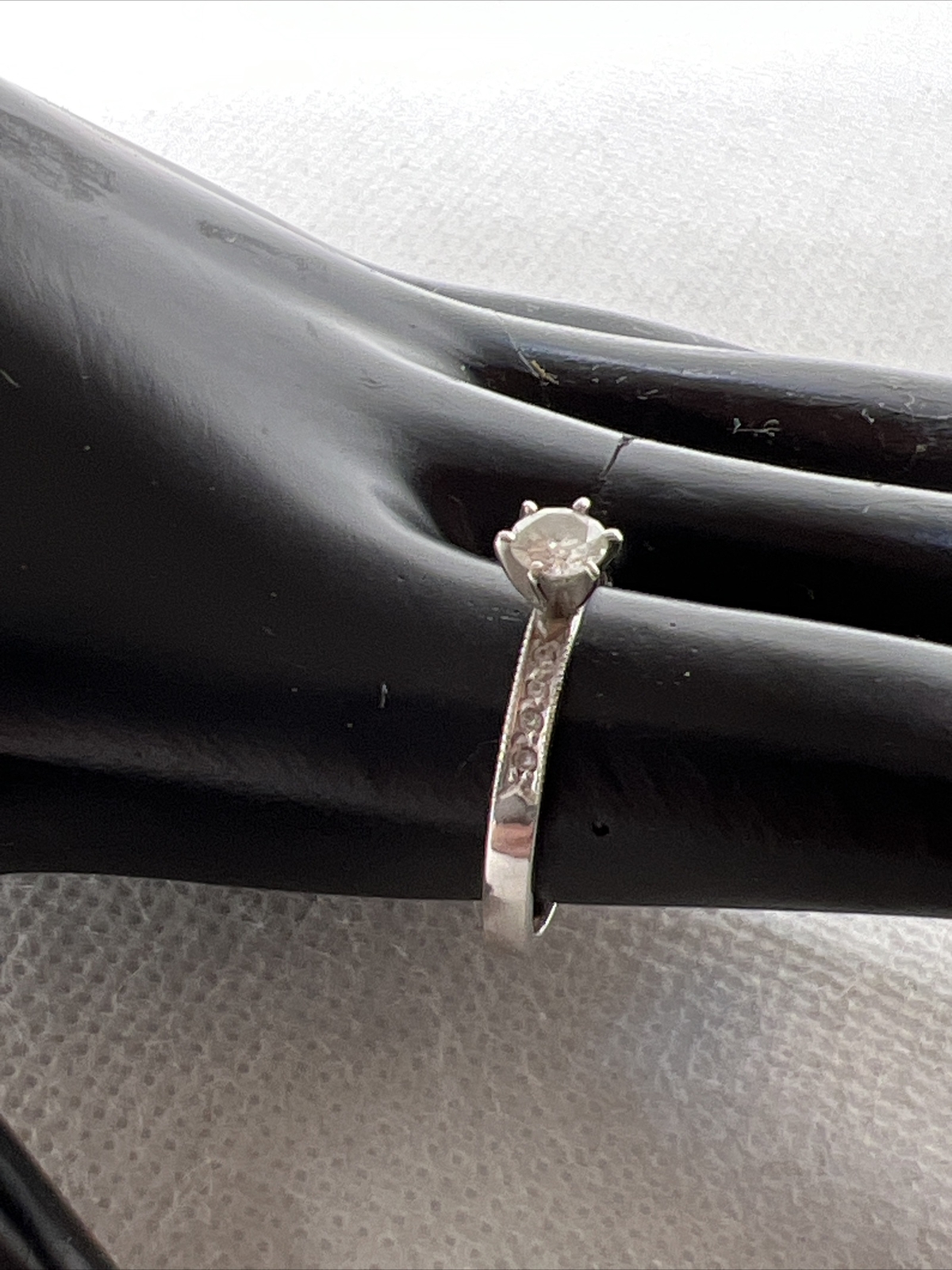 Solid 14K White Gold Solitaire Diamond Engagement… - image 8