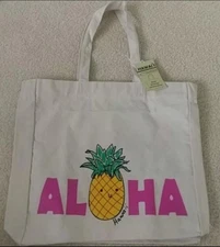 NWT Pineapple Aloha Hawaii Canvas Reuseable Tote Bag