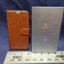 MONASAY Apple iPhone X/XS Wallet Case 6.5-inch Flip Folio Leather Flip Brown New