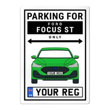 Personalisiertes Ford Focus ST Parkschild mit individueller Zulassung Geschenkidee