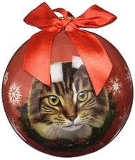 Maine Coone Cat Christmas Ornament Shatter Proof Ball Easy To Personalize