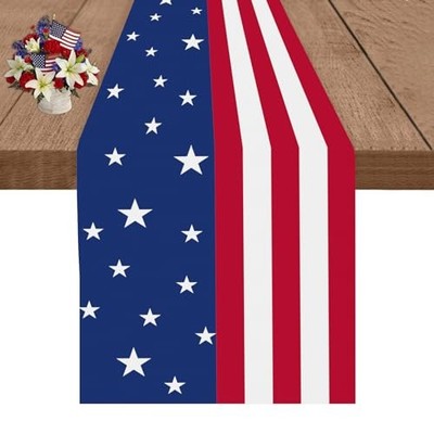 Independence Day Table 13''x72'' American Flag 4th of July Patriotic Table Runner