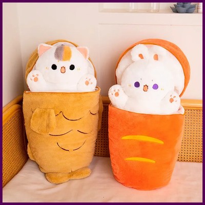 30-80cm Taiyaki Plush Toy Delicious Street Food And Lovely Animal Rabbit Cat