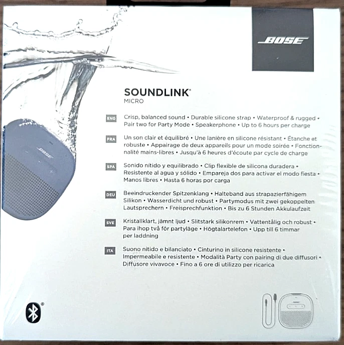 НОВЫЙ! Динамик Bose Soundlink Micro Bluetooth (водонепроницаемый) - темно-синий - Изображение 2 из 2