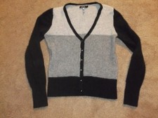 Womens Cashmere Sweater - Apt. 9 - Black/Gray - Size Medium