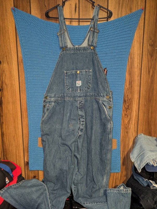 Pointer Brand Blue Denim Bib Overalls Workwear Coveralls Unisex XL