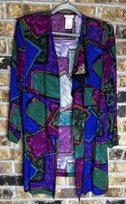 Vintage 90s Geometric Colorful Jacket Blazer Womens Size XL / 18 Shoulder Pads