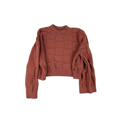 Vans Med Skater Cropped Sweater Cotton Checkerboard Knit