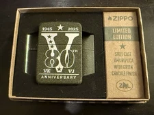 Zippo Lighter VE And VJ 80th Anniversary Collectible 1945-2025 Limited Edition