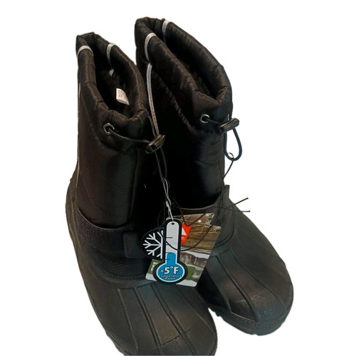 OZARK TRAIL MENS SNOW THERMAL BOOTS SIZE 9 BLACK -5 THERMAL RATING ADJUSTABLE NE