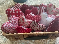 Valentines Heart,Mix Red color Fabric heart,Heart ornament,Gift for love