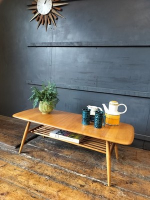 Mid-Century Vintage Ercol Windsor 459 Magazine Rack Coffee Table