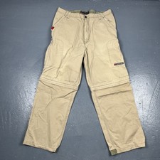 Vintage Y2K Bugle Boy Convertible Cargo Pants Wide Leg Tan 38x32 Skate Grunge
