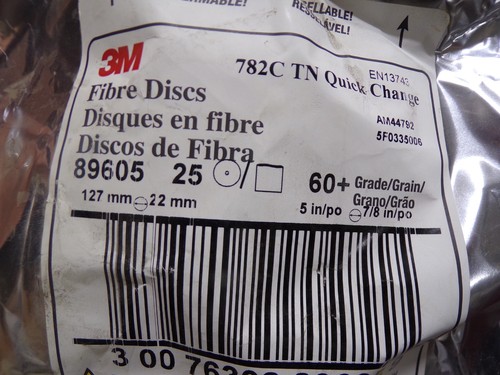 3M 782C TN Quick Change Disc 89605 5 in, Ceramic Precision, 60+, 25PK (G) - Picture 2 of 6