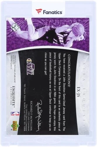 John Stockton Utah Jazz 2005-06 Upper Deck Exquisite Collection #EX-JS 7/25 Card - Image 2 of 3