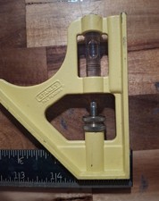 Vintage Stanley 16in Combo Square Level SAE Metric Yellow USA Contractor Grade