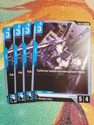 Full Armor Unicorn Gundam (Unicorn Mode) Gundam TCG GD03-016 x4 C Steel Requiem