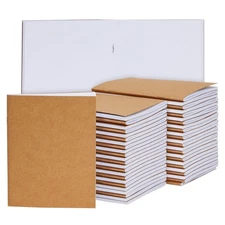 Paper Junkie 48-Pack Small Blank Notebooks Bulk - 4.25 x 5.5 in Brown Kraft