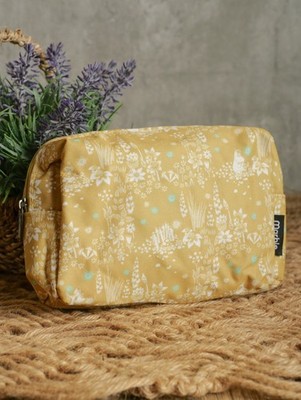 Moomin x Marble SUD Cosmetic Pouch Makeup Bag Yellow Floral 11.5×15.5cm
