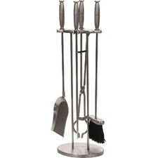 Dagan 7632 Fireplace Tool Set  Pewter - 5 Piece