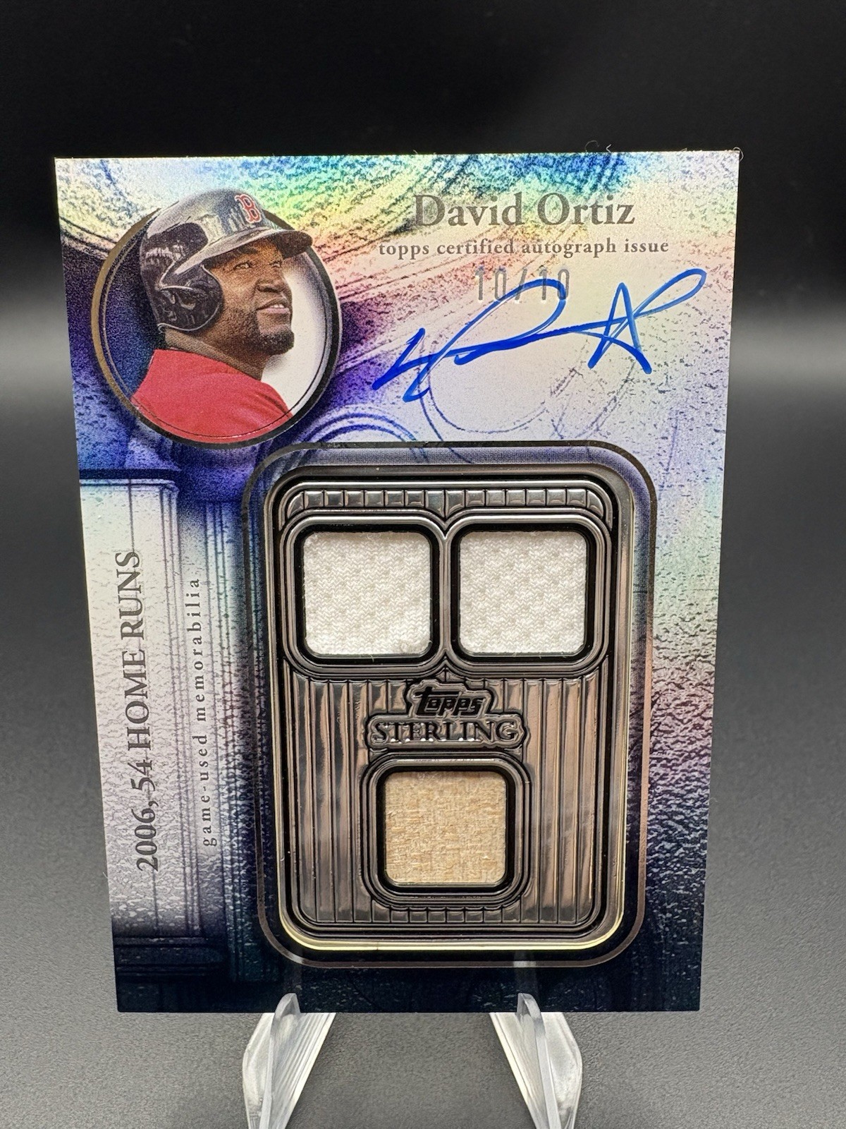 DAVID ORTIZ 2025 TOPPS STERLING SWINGS AUTO PATCH  10/10