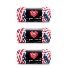 Red Heart Super Saver Yarn, 3 Pack, Americana 3 Count 3