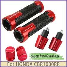 3 PCS Red For HONDA CBR1000RR Motorcycle Handlebar Grips Bar End Cap Tire Valve