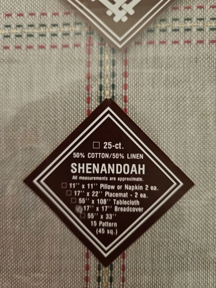 Zweigart Craft World 17”x 17” Cross Stitch Fabric 28ct Shenandoah BREAD COVER - Image 3 of 4
