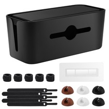 Cable Management Box,Cord Organizer Box for Desk 11.5X 5.12 X 5 inches, BLACK