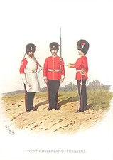 Northumberland Fusiliers – 1891 Chromolithograph Lithograph by Richard Simkin