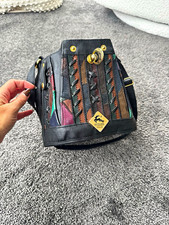 Antelope Fashion Leather Patchwork Crossbody Bag Black/Multicolour Gold