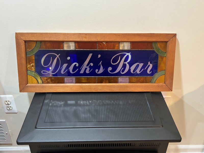 Stained Glass "Dick's Bar" Sign