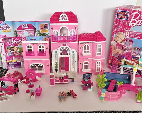 Mega Bloks Barbie Build n Style 80229 Luxury Mansion 80228 Pool Party (2012) - Picture 1 of 21