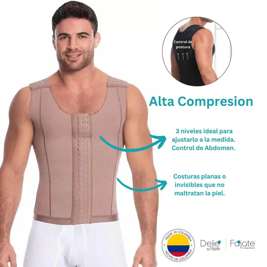 Faja colombiana para hombre Reductora Moldeadora corrector de postura