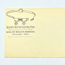 1920s Herrick's Self-Adjusting Truss Blank Envelope Champlin MN AB8