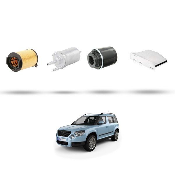Hoffcar Set Service - 4 Filter Kompatibel Mit Skoda Yeti (5L) 1.2 TSI 77Kw Ab-image