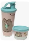 Tupperware Pusheen The Cat Tumbler  16 oz w/Flip Top Seal + Snack Cup Set New