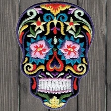 Sugar Skull Embroidered Patch — Iron On