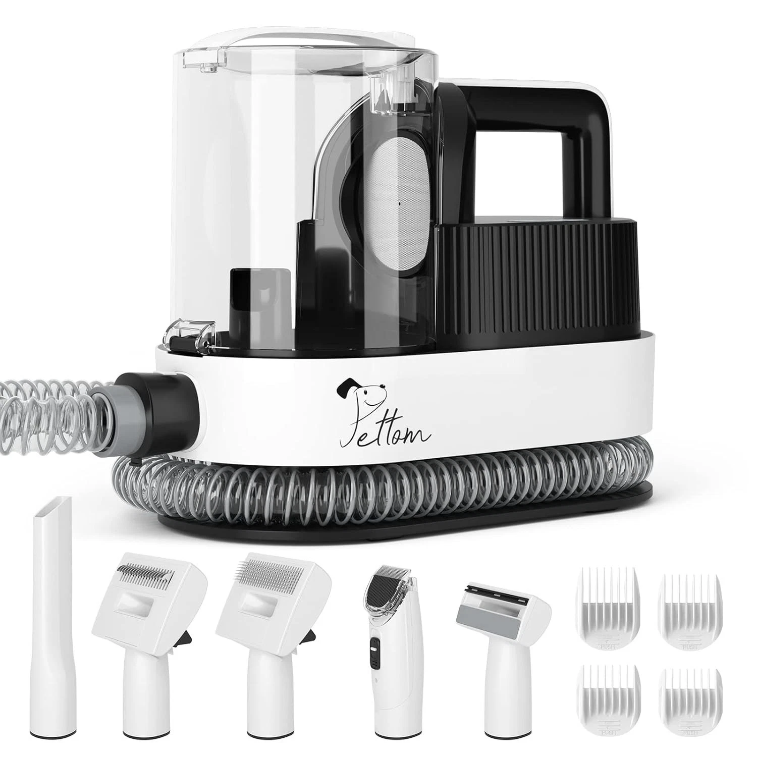New 5-in-1 Dog Pet Grooming Kit "No Mess" Clippers & De-Shedding Vacuum