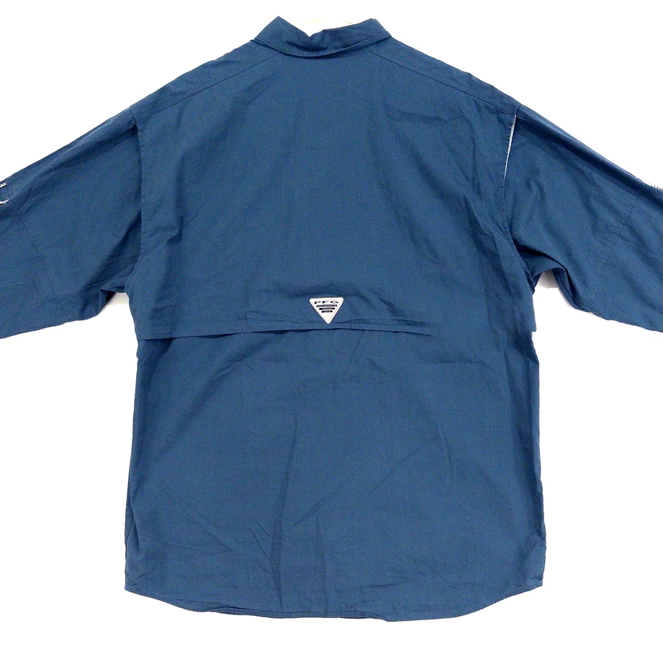 Camisa de pesca Columbia PFG azul manga larga ventilada para hombre Foto 4 de 4