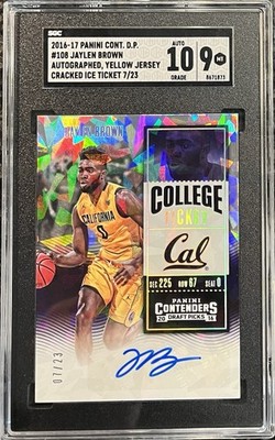 2016-17 Panini Contenders Draft Jaylen Brown Cracked Ice RC Auto #’d 7 /23 SGC 9