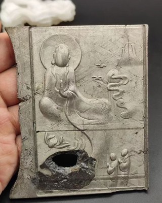 198g Muonionalusta Iron Meteorite carving Enlightenment Buddha shape pendant