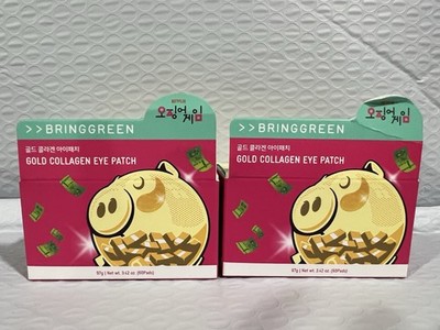 2-BRINGGREEN Gold Collagen Under-Eye Patches 60Pads Hydrating Niacinamide 3.42oz