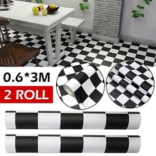 1/2PCS 3M Black and White Checkered Wall Paper Roll Kitchen Shelf Drawer Liner