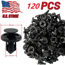 120Pcs Bumper Clips 10mm Hood Fender Push Rivets Retainer Fasteners For Honda